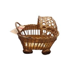 Miniature Wicker Baby Basinet